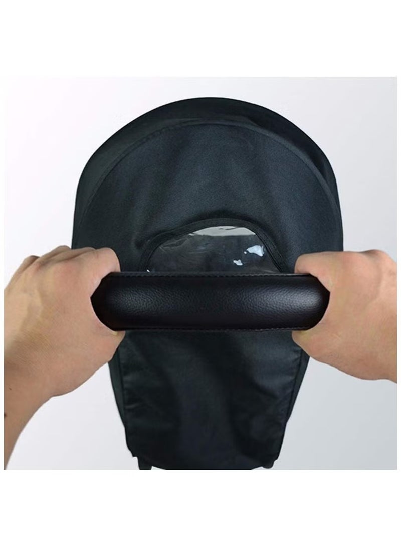 Stroller Handle Cover, PU Leather Pram Handle Protector Stroller, Pushchair Armrest Handle Protector Cover (Black) - Image 4